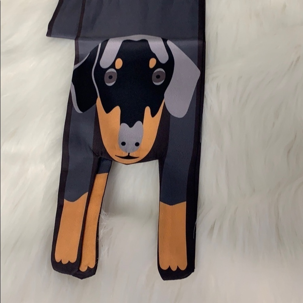 ADORABLE DACHSHUND DOXI DOG SKINNY SCARF BAG HANDLE WRAP HAIR TIE NECK BANDEAU - Picture 3 of 6